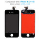 Ecran pentru iPhone 4, Black, Sticlă tactilă cu ramă