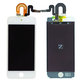 Ecran LCD pentru iPod Touch (5th Gen, 6th Gen, 7th Gen), White, Sticlă tactilă cu ramă