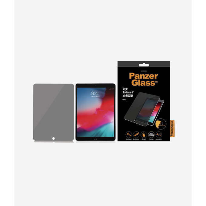 PanzerGlass - Sticlă întârită Privacy Standard Fit pentru iPad mini (2019)/iPad mini 4, transparentă