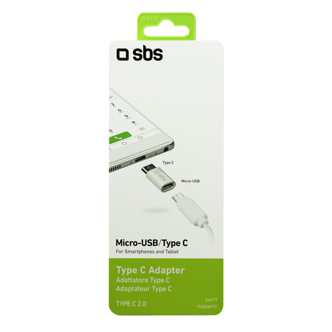SBS - Adaptor Micro-USB-C / USB, alb