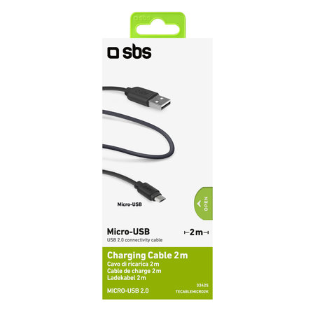 SBS - Micro-USB / USB Cablu (2m), negru