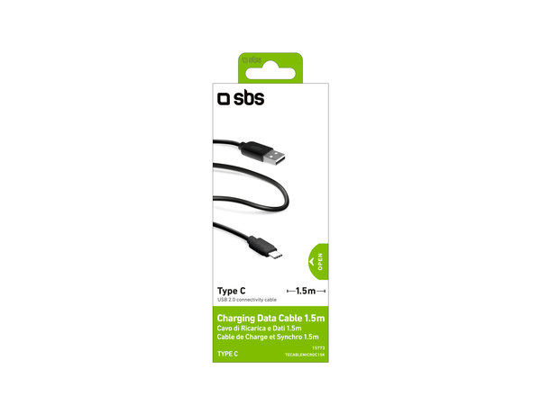 SBS - USB-C / USB Cablu (1.5m), negru