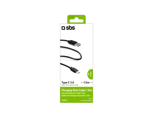 SBS - USB-C / USB Cablu (1.5m), negru