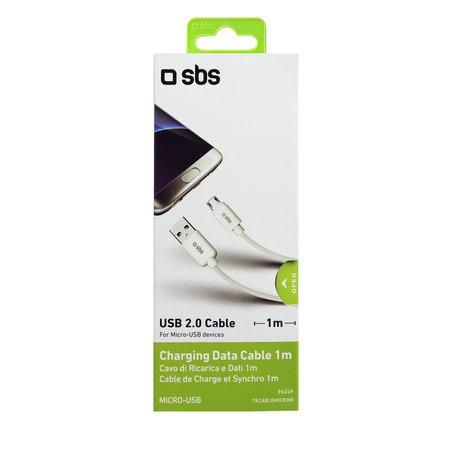 SBS - Micro-USB / USB Cablu (1m), alb