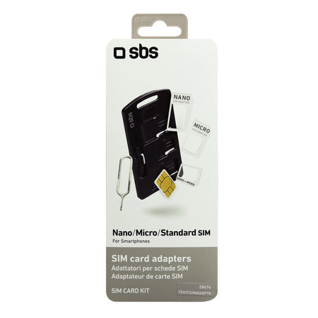 SBS - Kit adaptor SIM pentru dispozitive mobile, negru