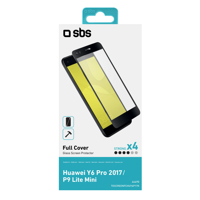 SBS - Sticlă întârită Full Cover pentru Huawei Y6 Pro 2017/P9 Lite Mini, neagră