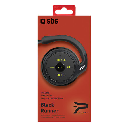 SBS - Că?ti Bluetooth pentru sport Black Runner, negru