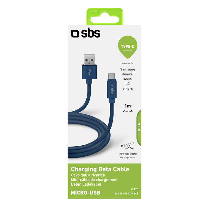 SBS - USB-C / USB Cablu (1m), alb