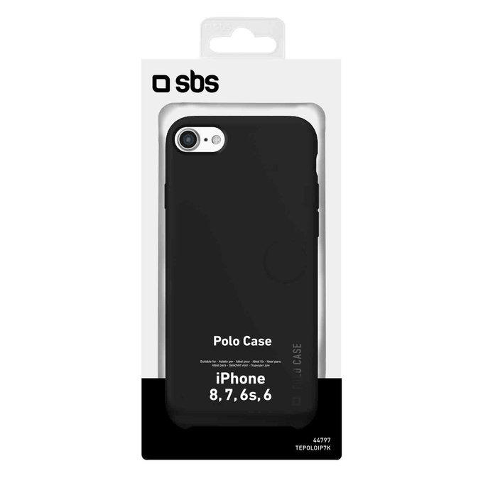 SBS - Polo Caz pentru iPhone 6, 6s, 7, 8, SE 2020 & SE 2022, negru