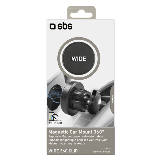 SBS - Suport pentru ma?ină, magnetic cu clips, negru