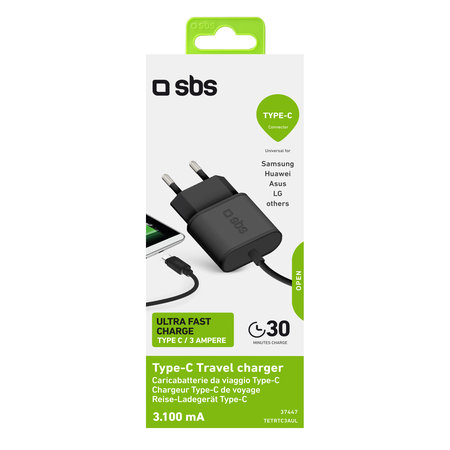 SBS - 10W Adaptor de încărcare cu USB-C, negru