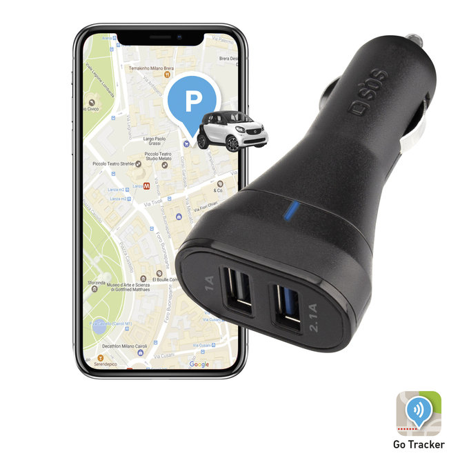 SBS - Incărcător de Ma?ină 2x USB, 3.1A, negru