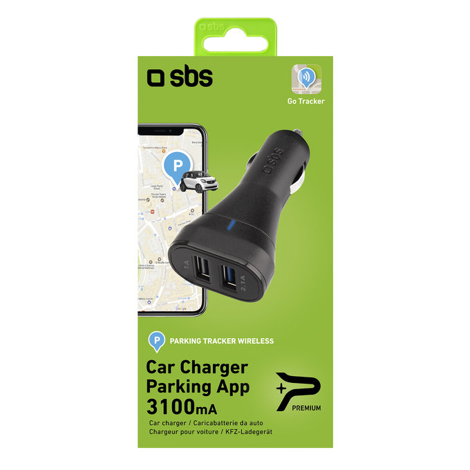 SBS - Incărcător de Ma?ină 2x USB, 3.1A, negru