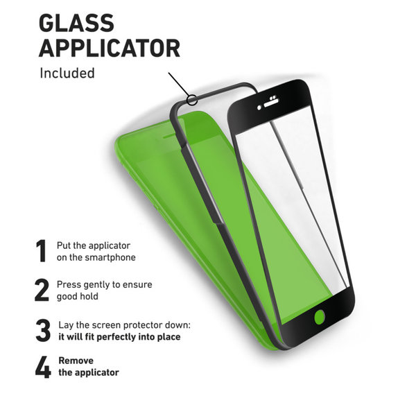 SBS - Geam Securizat 4D Full Glass pentru iPhone 6, 6s, 7, 8, SE 2020 & SE 2022, negru
