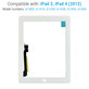 Sticlă Tactilăl cu buton Home pentru iPad 3, iPad 4, White