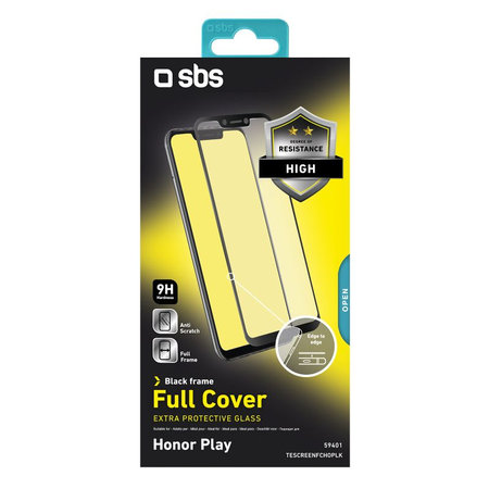 SBS - Geam Securizat Full Cover pentru Honor Play, negru