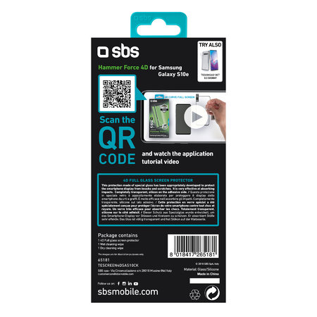 SBS - Geam Securizat 4D Full Glass pentru Samsung Galaxy S10e, negru