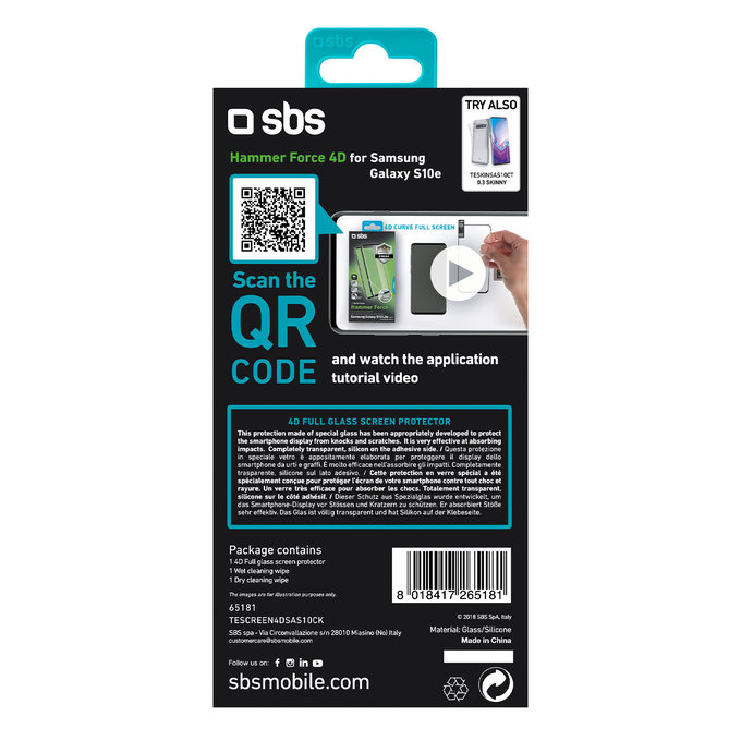 SBS - Geam Securizat 4D Full Glass pentru Samsung Galaxy S10e, negru