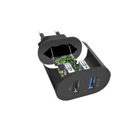 SBS - 10W Adaptor de încărcare 2x USB, negru