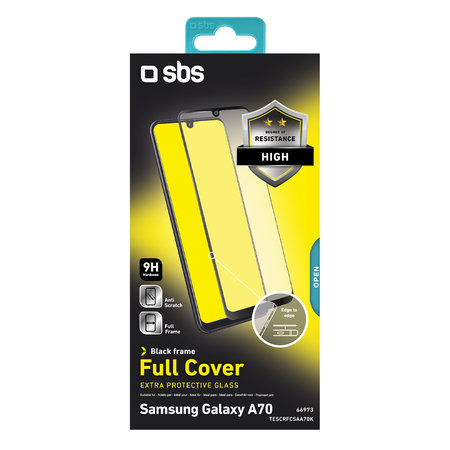 SBS - Geam Securizat Full Cover pentru Samsung Galaxy A70, negru