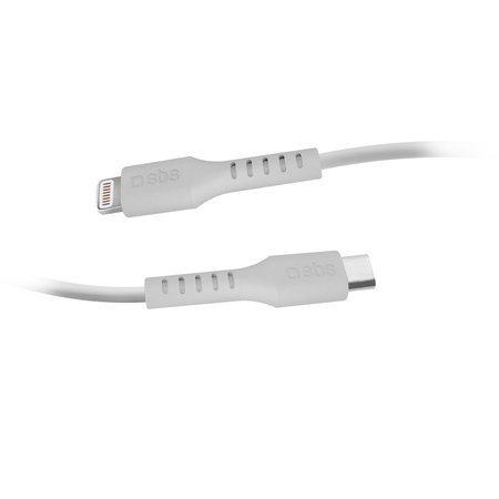 SBS - Lightning / USB-C Cablu (1m), alb