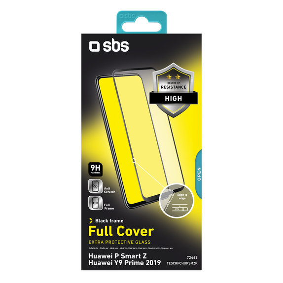 SBS - Geam Securizat Full Cover pentru Huawei P Smart Z, Y9 Prime 2019, negru