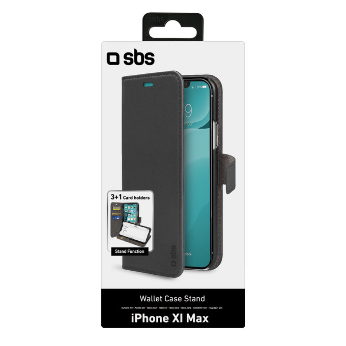 SBS - Caz Wallet Stand pentru iPhone 11 Pro Max, negru