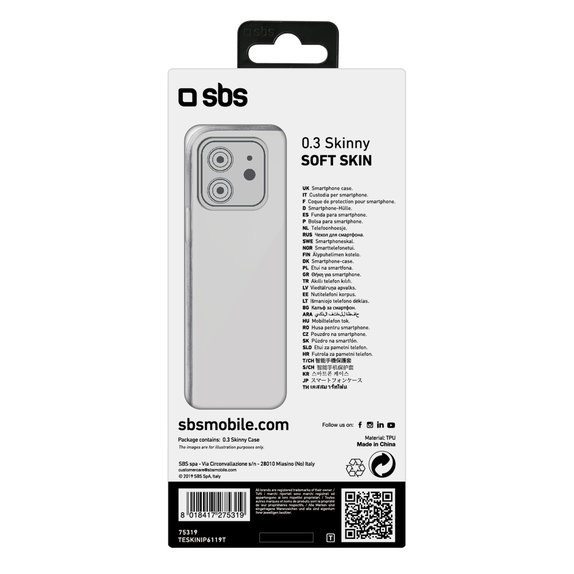 SBS - Caz Skinny pentru iPhone 11, transparent