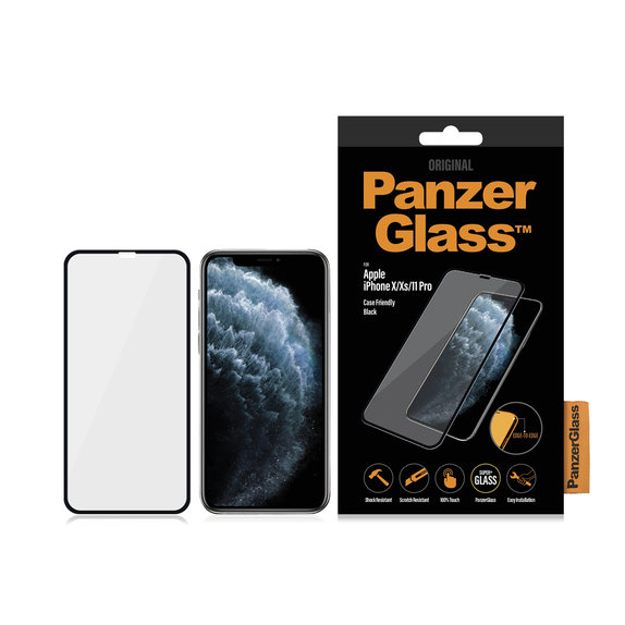 PanzerGlass - Geam Securizat Case Friendly pentru iPhone X, XS & 11 Pro, negru