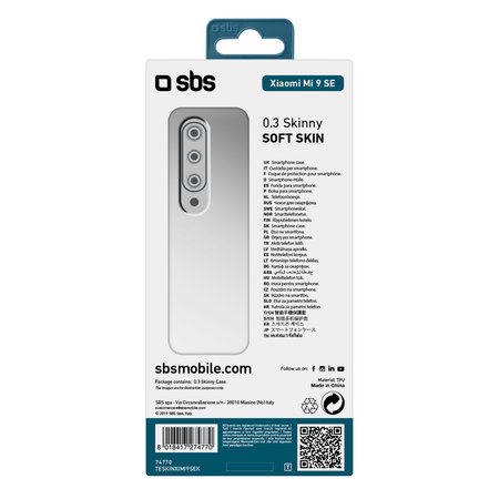 SBS - Caz Skinny pentru Xiaomi MI 9 SE, transparent