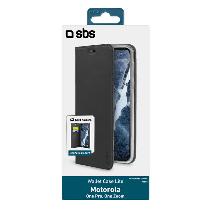 SBS - Caz Book Caz pentru Motorola One Pro/One Zoom, negru