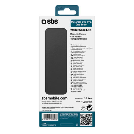 SBS - Caz Book Caz pentru Motorola One Pro/One Zoom, negru
