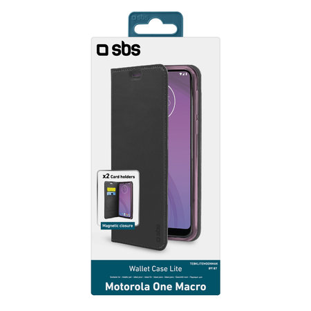 SBS - Caz Book pentru Motorola One Macro, negru
