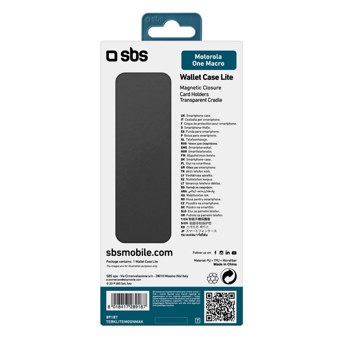 SBS - Caz Book pentru Motorola One Macro, negru