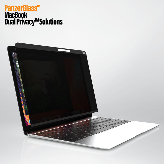 PanzerGlass - Sticlă întârită Dual Privacy pentru MacBook 12 ", neagră