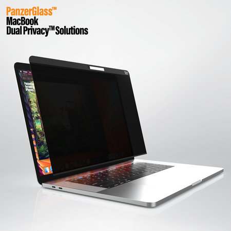 PanzerGlass - Sticlă întârită Dual Privacy pentru MacBook Pro 15 ", neagră