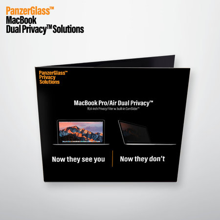 PanzerGlass - Sticlă întârită Dual Privacy pentru MacBook Pro 15 ", neagră