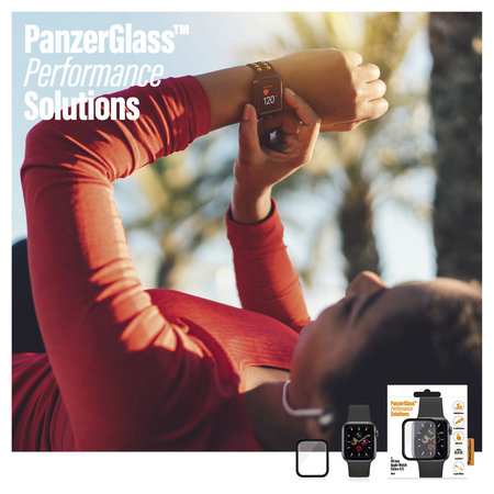 PanzerGlass - Geam securizat Full Silicone pentru Apple Watch Series 4, 5, 6, SE (1st gen) & SE (2nd gen) 40mm, negru