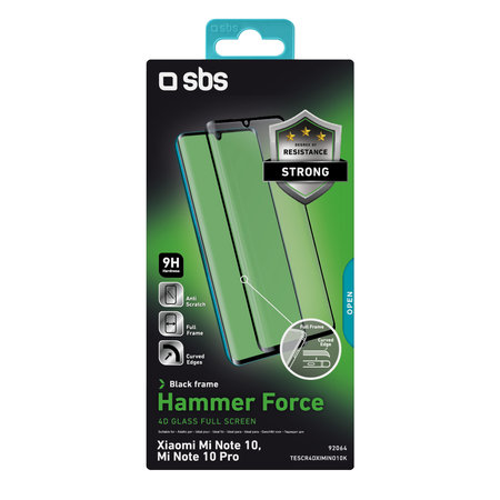 SBS - Geam Securizat 4D Full Glass pentru Xiaomi Mi Note 10, Mi Note 10 Pro, negru