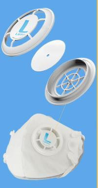 Respirator sport FFP3-KN95 98% filtru, mască respiratorie anti-virus - albă