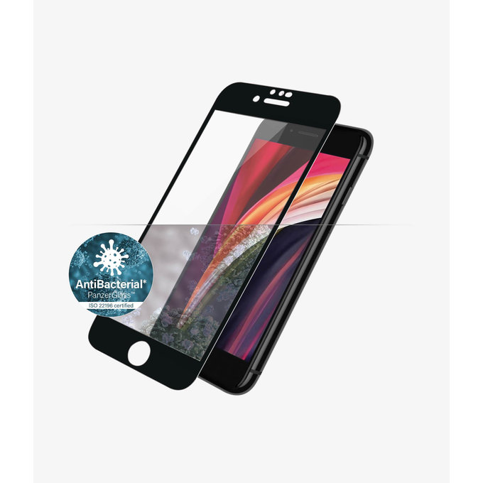 PanzerGlass - Geam Securizat Case Friendly AB pentru iPhone 6, 6s, 7, 8, SE 2020 & SE 2022, negru