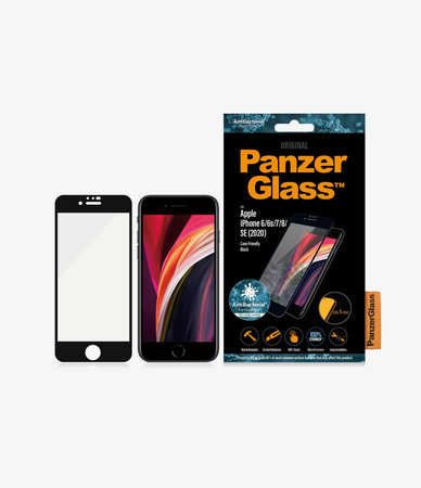 PanzerGlass - Geam Securizat Case Friendly AB pentru iPhone 6, 6s, 7, 8, SE 2020 & SE 2022, negru