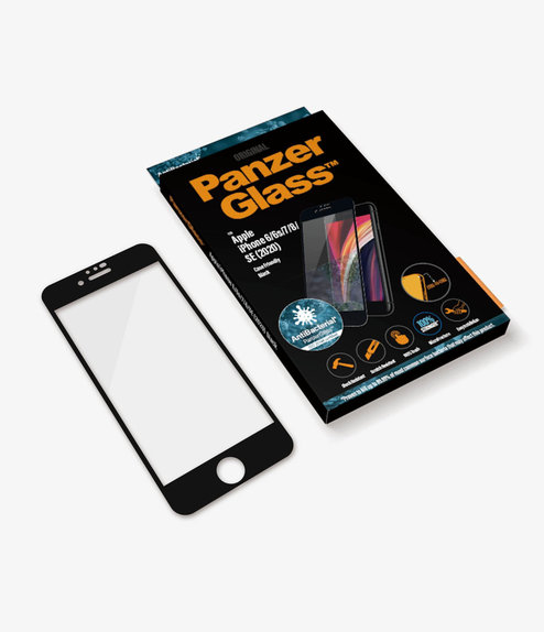 PanzerGlass - Geam Securizat Case Friendly AB pentru iPhone 6, 6s, 7, 8, SE 2020 & SE 2022, negru