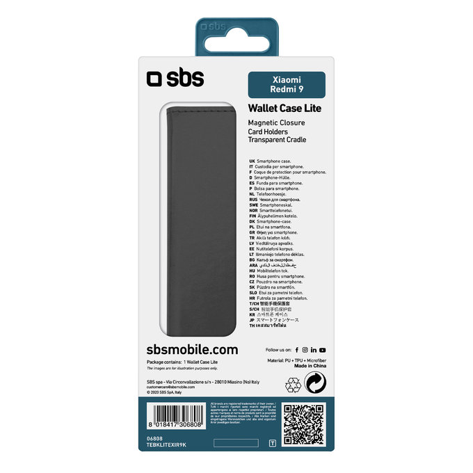 SBS - Caz Book Wallet Lite pentru Xiaomi Redmi 9, negru