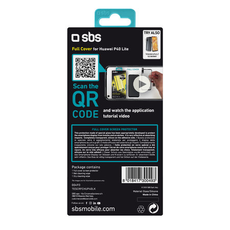 SBS - Geam Securizat Full Cover pentru Huawei P40 Lite, negru