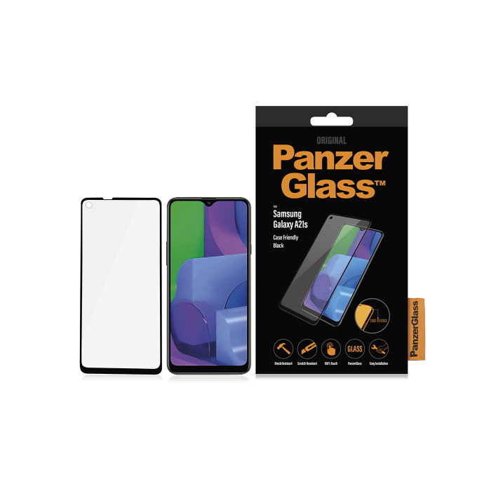 PanzerGlass - Geam Securizat Case Friendly pentru Samsung Galaxy A21s, negru