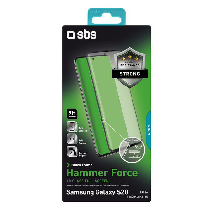 SBS - Geam Securizat 4D Full Glass pentru Samsung Galaxy S20, negru