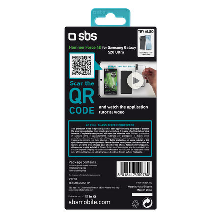 SBS - Geam Securizat 4D Full Glass pentru Samsung Galaxy S20 Ultra, negru