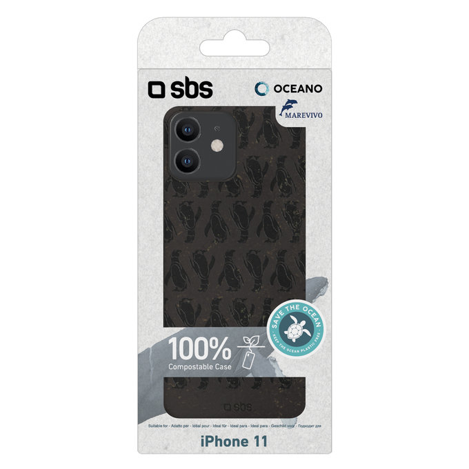 SBS - Caz Oceano pentru iPhone 11, 100% compostabil, penguin