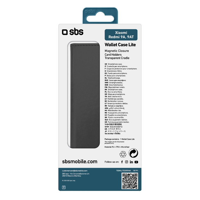 SBS - Caz Book Wallet Lite pentru Xiaomi Redmi 9A, 9AT, negru